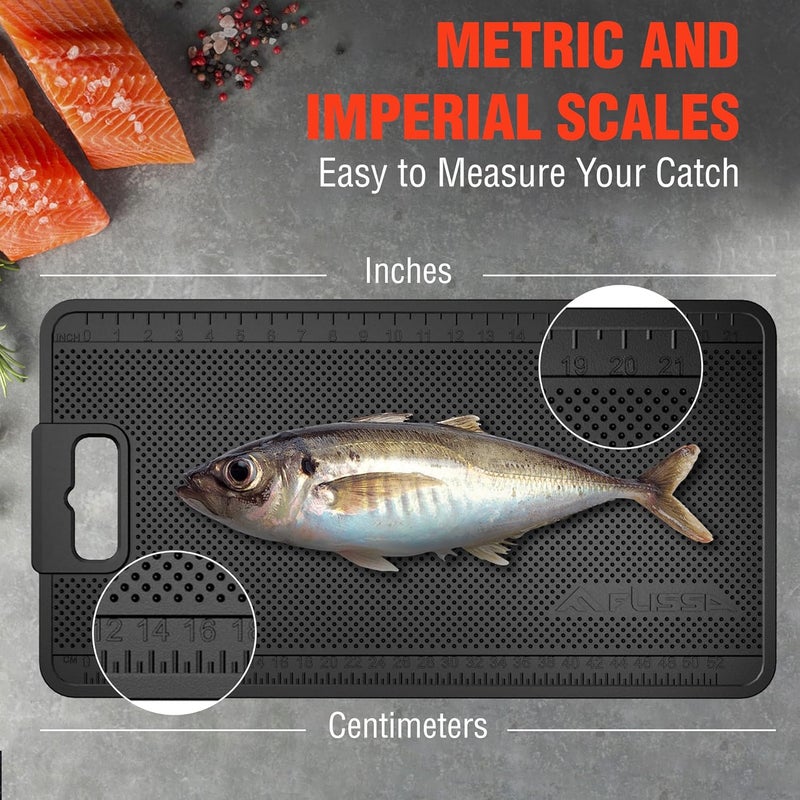 FLISSA Nonslip Fish Fillet Mat with Measuring Scale, 24"*13", Durable & Portable Fish Cleaning Mat for Easy Filleting, Large Fish Mat for Fish Cleaning and Cutting Board - Image 5